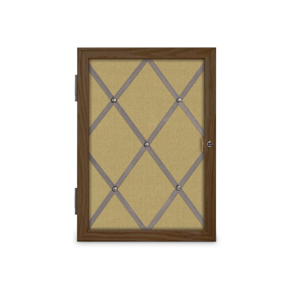 Sliding Door 12" Wood Framed Display Cas, UVDC1651-OAK-BUFF